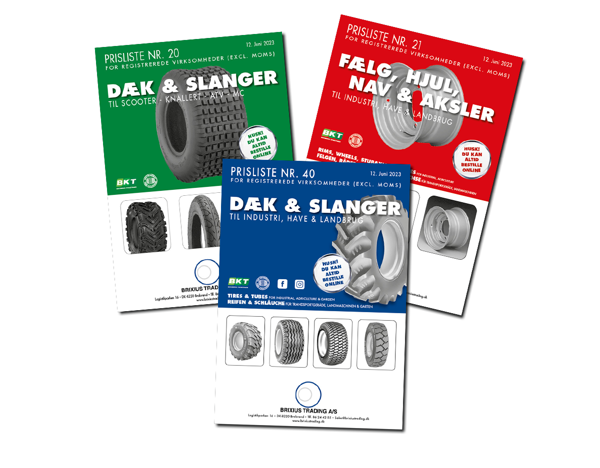 Rød, Blå og grøn prisliste 2023